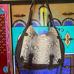 Medium Abaco Jamily Snakeskin Handbag with removable crossbody strap - NWT
